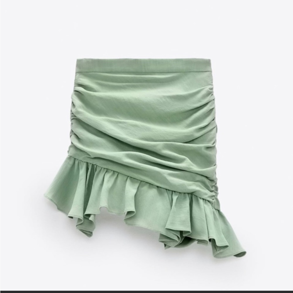 Zara Sage Green Mini Skirt